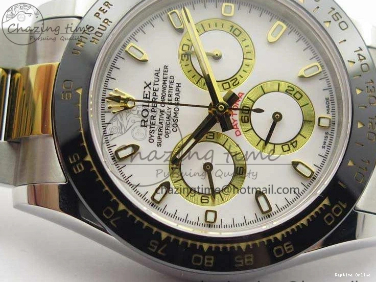 0126 Daytona SS YG Ceramic Bezel JH Best Edition White Dial On SS YG Bracelet A Resilient 3530